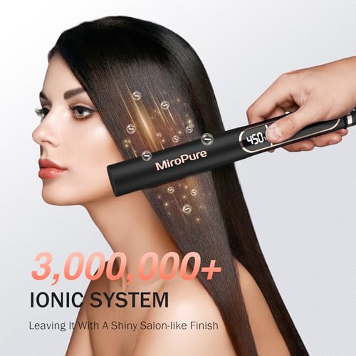 Professional MCH Ceramic Negative Ion Hair Iron Dual Voltage for Women Hair with Auto Shut-Off