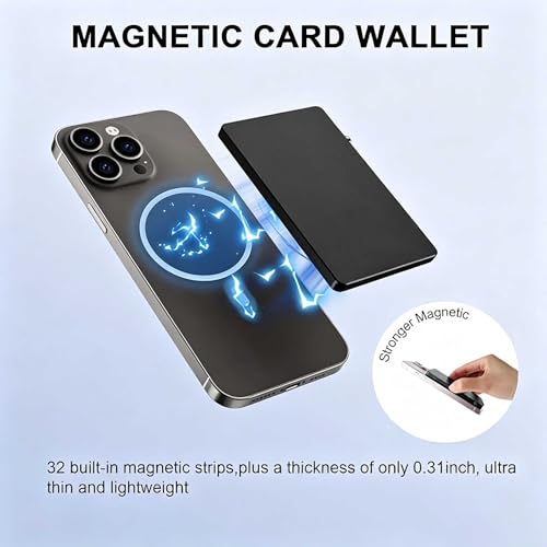 Utra Thin Magnetic Card Holder Easy to Carry 3.93 * 2.44 * 0.31 Inches