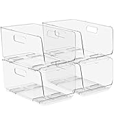 Sorbus 1 Large & 2 Small Clear Stackable Storage Drawers – Plastic Organizer Bins with Handles – ...