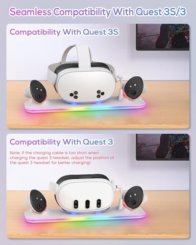 Kinwin PD 18W Fast Charging Station for Oculus 3S Accessories with RGB Light
