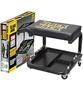 Torin TR6300 Red Rolling Creeper Garage/Shop Seat: Padded Mechanic Stool with Tool Tray Large