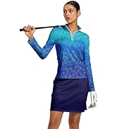 Women's Golf Polo Shirts Long Sleeve Printed Shirt for Women Quick Dry Quarter Zip Pullover UPF 5...
