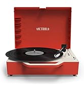 Victrola Revolution GO 3-Speed Bluetooth Portable Record Player with Built-in Speakers | Black VS...