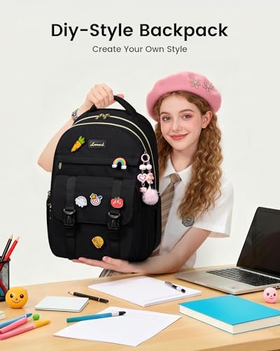 Student Backpack Fits 15.6 Inch Laptop with Large Tumbler Pocket