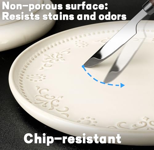 With Lipped Edges for Kitchen Microwave Oven Dishwasher Safe (Damask Floral)