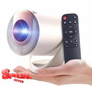 Mini Projector with WiFi and Bluetooth & Android 4K Protable Smart Projector Auto Vertical Keystone Compatible with HDMI/Smartphone/USB for Movie/Gaming