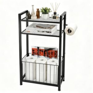 Freestanding Bathroom Toilet Paper Storage Organizer for Narrow Spaces