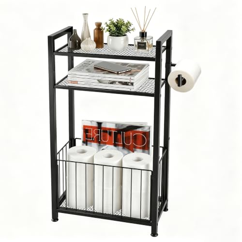 Freestanding Bathroom Toilet Paper Storage Organizer for Narrow Spaces
