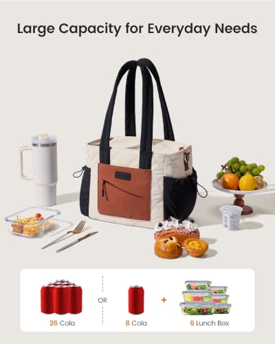 Large Leakproof Cooler Bag for Women with Shoulder Strap