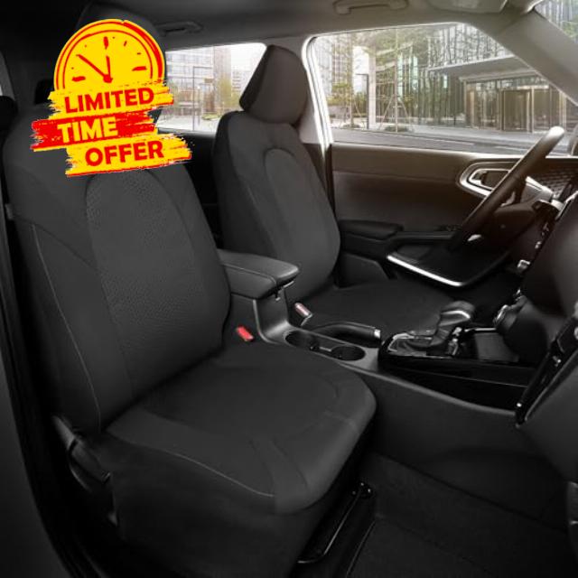 Motor Trend Honeycomb Polyester Seat Covers – Semi Universal Fit Front Seat Protector for Most Cars