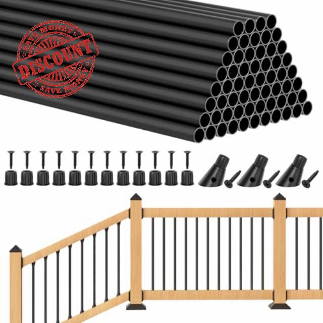 BLIKA 60 Pack 26" Aluminum Deck Balusters with Adjustable Baluster Connector