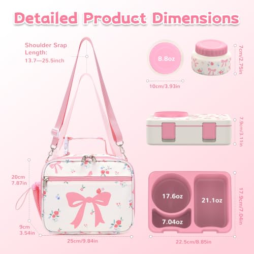 3-4 Compartments Toddler Insulated Lunch Box for Girls