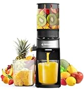 CFR637 Cold Press Juicer,400W Slow Masticating Juicer,4.9"Wide Feed Chute Juicer Machines for Who...