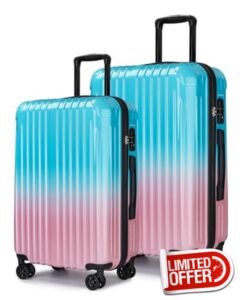 Carry on Luggage 2 Piece（20in/24inch - Airline Approved Suitcases with Spinner Wheels