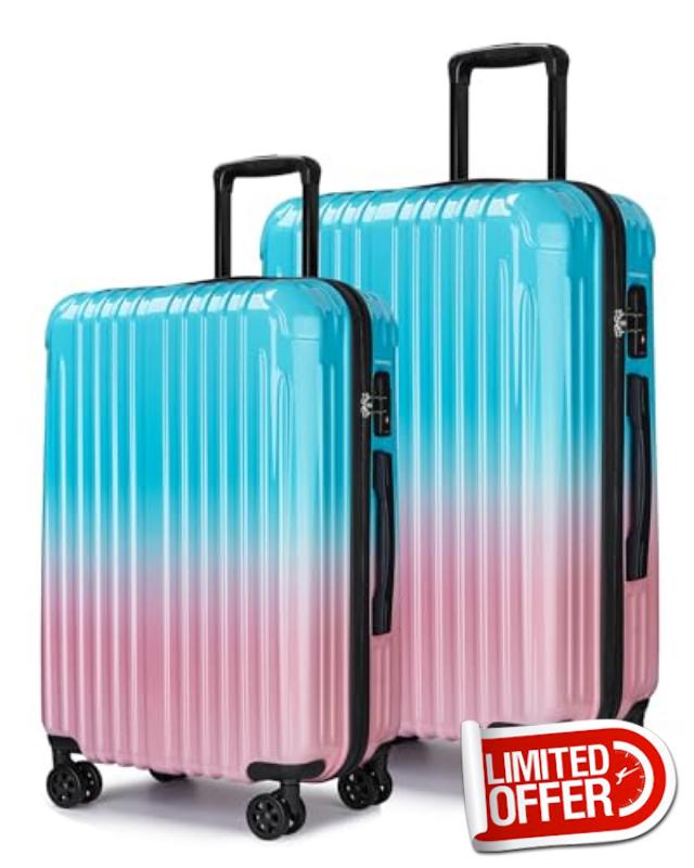 Carry on Luggage 2 Piece（20in/24inch - Airline Approved Suitcases with Spinner Wheels