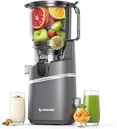 AMZCHEF Cold Press Juicer with 6.5" Wide Feed Chute, 3-in-1 Masticating Juicer with Pre-Cut Blade...