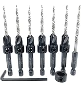 FTG USA Countersink Drill Bit Set 6 Pc #8 (11/64") Wood Countersink Drill Bit, Pro Pack Countersi...
