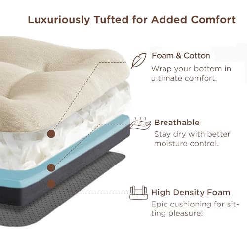 Non-Slip Seat Cushion with Ties