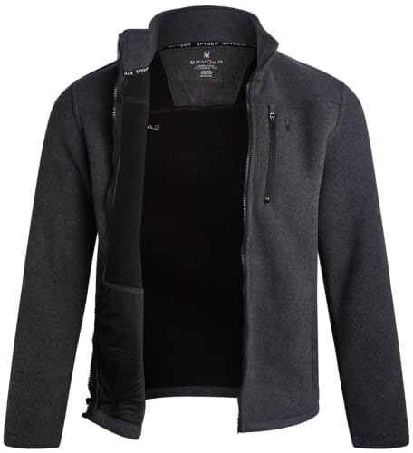 Spyder Mens Fleece Jacket - Full Zip Up Lightweight Sherpa Fleece Fall Mens Winter Jacket with Pockets for Outdoor Hiking