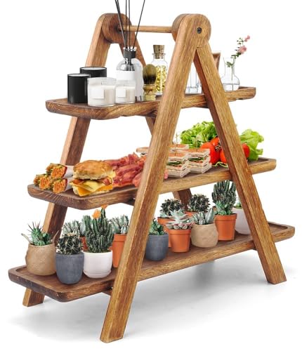 Rectangle Serving Platter Wooden Farmhouse Tiered Tray