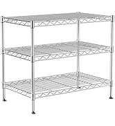 VANZBON 2-Tier Wire Shelving Unit,36" Wx18 Dx19.5 H,Wire Shelves Rack with Lockable Wheels,2 Shel...