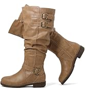 Luoika Women's Extra Wide Calf Knee High Boots, Plus Size Slouchy Knee-High Boots.