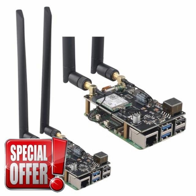ZDE ZP585 PoE+ HAT PCIe to M.2 E Key WiFi7 6 6E 5 HAT Adapter Expansion Board Power Over Ethernet for Raspberry Pi 5 Support Google TPU WiFi 7 BE200 WIFI6E AX210 MT7922 WIFI6 AX2