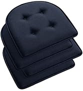 downluxe Indoor Chair Cushions for Dining Chairs, Dutch Velvet Fabric Memory Foam Chair Pads with...