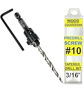 FTG USA Adjustable Wood Countersink Drill Bit #8 (11/64") with Tapered Drill Bit for Woodworking