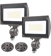 30W Outdoor LED Flood Light With 1/2" Knuckle Mount (Plate Included), 5000K Daylight 3600LM 120V,...
