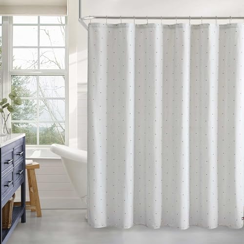 Nautical Bathroom Curtain with Recycled Cotton Blend Fabric