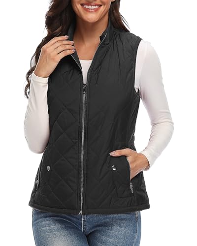 Xeoxarel Women’s Quilted Vest with 4 Pockets