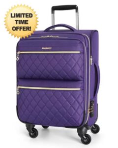 BAGSMART Softside Expandable Luggage Airline Approved with Spinner Wheels