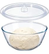 E-far Glass Mixing Bowls with Lids Set of 3, 4.8,2.9,0.8 Qt Clear Glass Bowls for Prep Serving St...