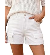 Astylish Women's High Waisted Wide Leg Denim Shorts Stretchy Trendy Utility Jorts Oversized Patch...
