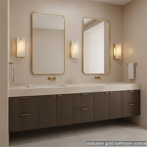 Natural Spanish Stone Brass Gold Wall Light