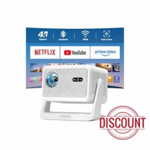 [Now with Netflix & 3500ANSI] 4K Smart Projector with WiFi and Bluetooth