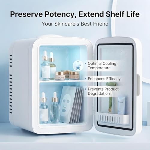 Makeup Personal Fridge with Cooler and Heater for Bedroom