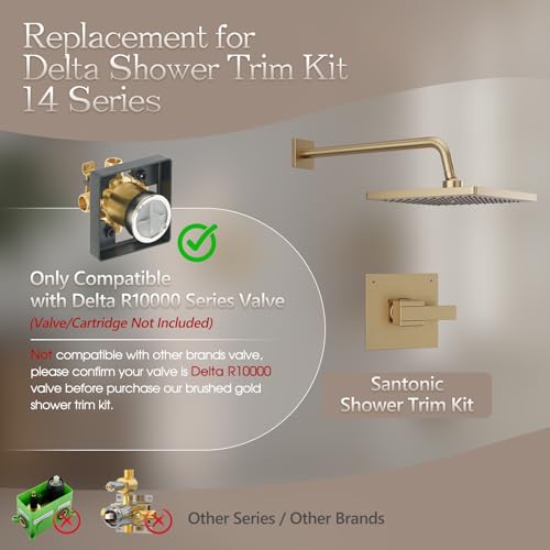 Bathroom Shower Faucet Set with 16-Inch Shower Arm(Valve and Cartridge Not Included)