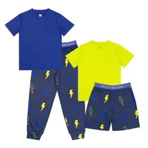 Fruit of the Loom Boys' Getaway Loose Fit 4-piece Pajama Se