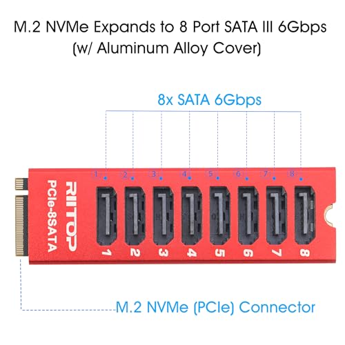 M2 NVMe to SATA 3.0 Card with Aluminum Housing for SSD/NAS up to 6Gbps