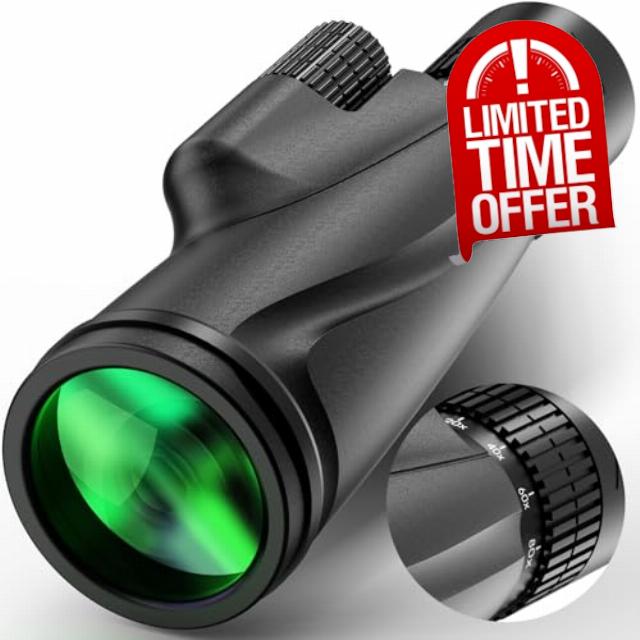 Monocular Telescope 80 x 100 High Powered Monoculars for Adults with Tripod