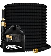 titan garden hoses flexible water hose durable heavy duty brass nozzle watering outdoor yard lawn
