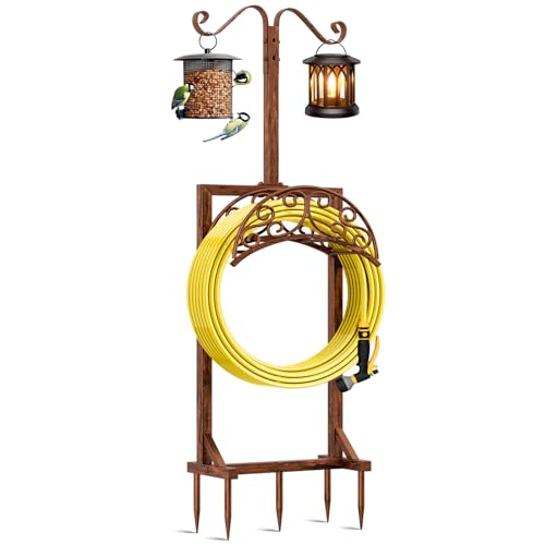 Freestanding Hose Stand Hose Hanger Hose Storage Hose Reel Rack for Yard Lawn(Antique Bronze)