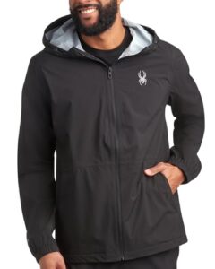 Spyder Mens Rain Jacket - Waterproof Lightweight Hooded Windbreaker