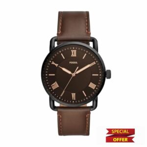 Fossil Men's Copeland Quartz Stainless Steel and Leather Three-Hand Watch for Me