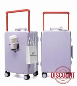 feilario Aluminum Frame Wide Handle PC Carry On Luggage