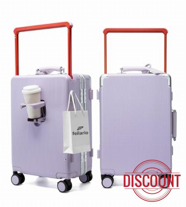 feilario Aluminum Frame Wide Handle PC Carry On Luggage