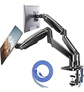 HUANUO 17-32 Inch Dual Monitor Stand, Vertical Dual Monitor Mount, Monitor Stand 2 Monitors, Ergo...