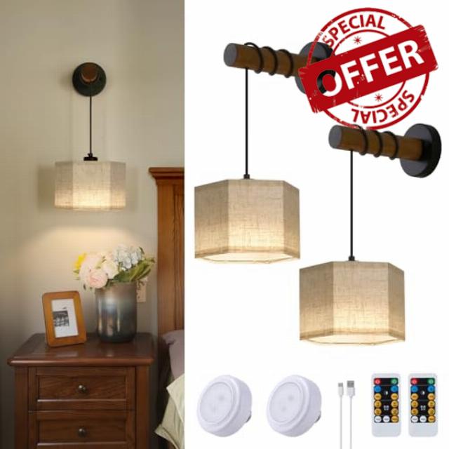 XSDeTu Battery Operated Wall Sconces Set of 2